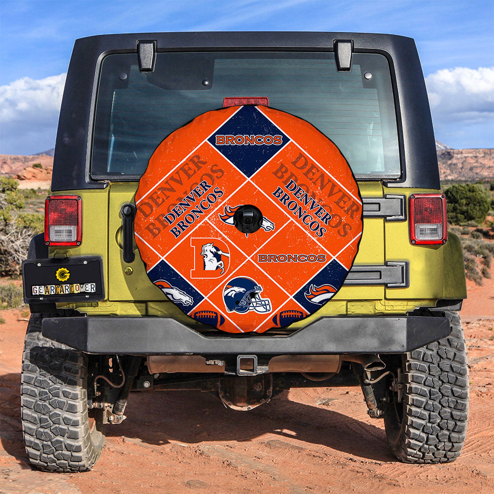 Denver Broncos Spare Tire Covers Camera Hole Sporty Team Collection - Gearcarcover - 3