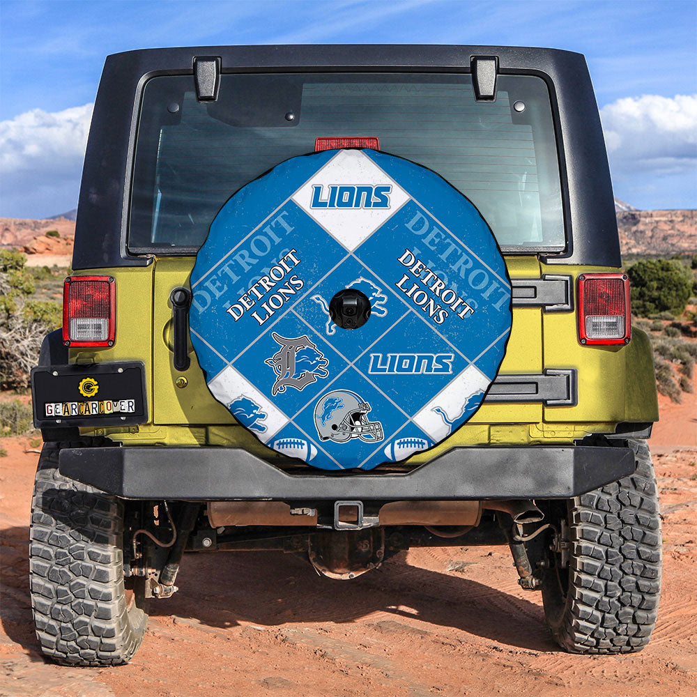 Detroit Lions Spare Tire Covers Camera Hole Sporty Team Collection - Gearcarcover - 3