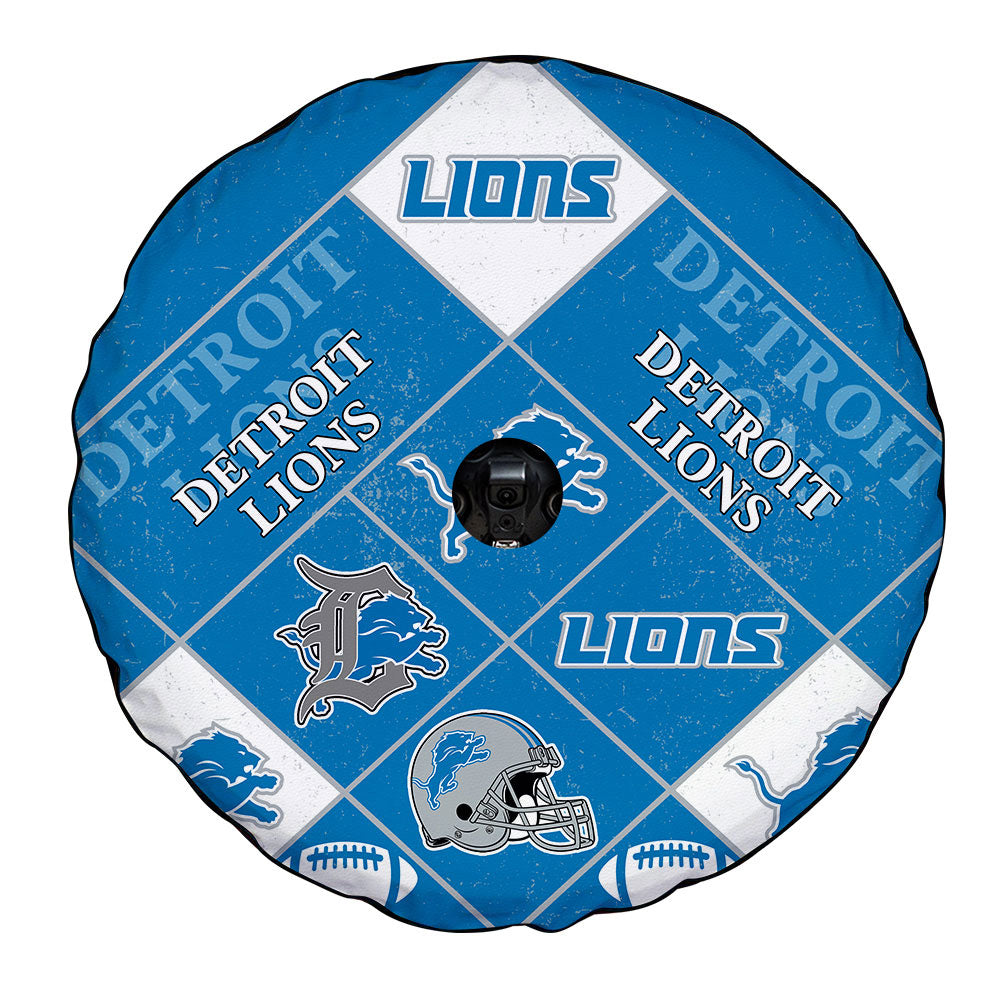 Detroit Lions Spare Tire Covers Camera Hole Sporty Team Collection - Gearcarcover - 4