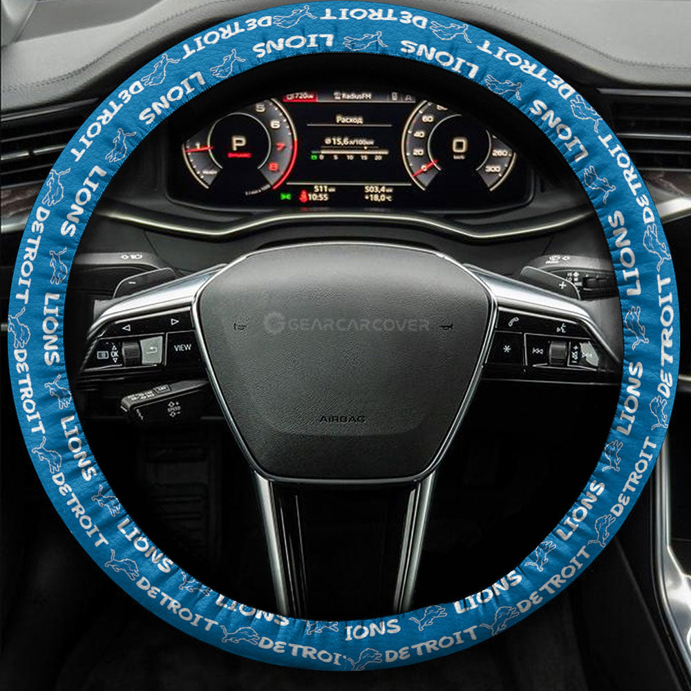 Detroit Lions Steering Wheel Cover Sporty Team Collection - Gearcarcover - 3