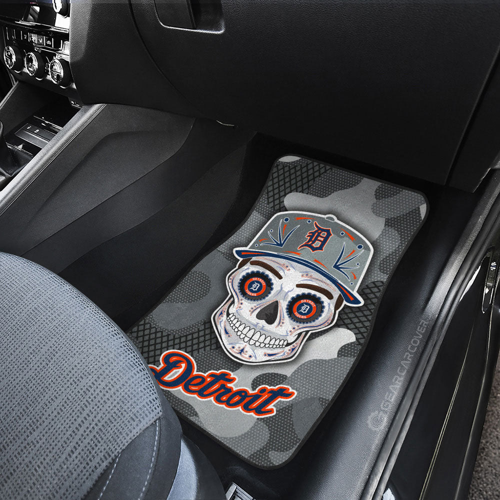 Detroit Tigers Car Floor Mats Skull Theme Collection - Gearcarcover - 3