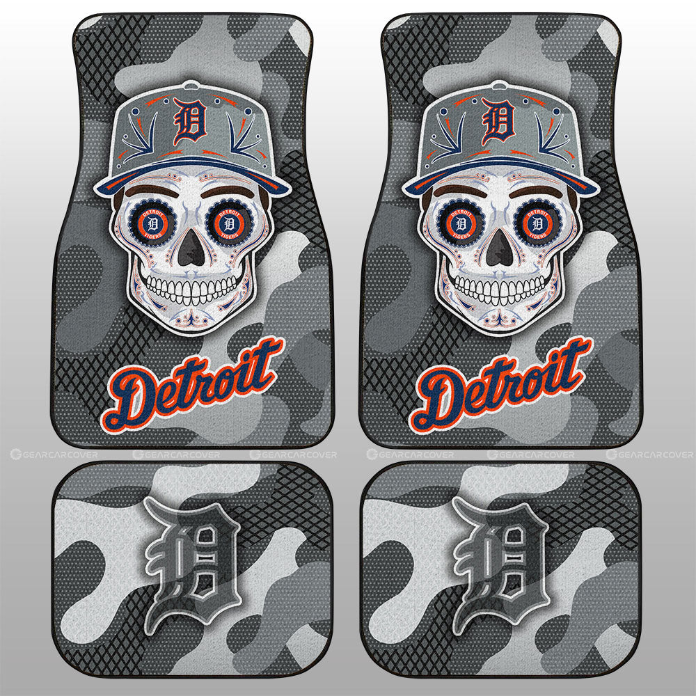 Detroit Tigers Car Floor Mats Skull Theme Collection - Gearcarcover - 1