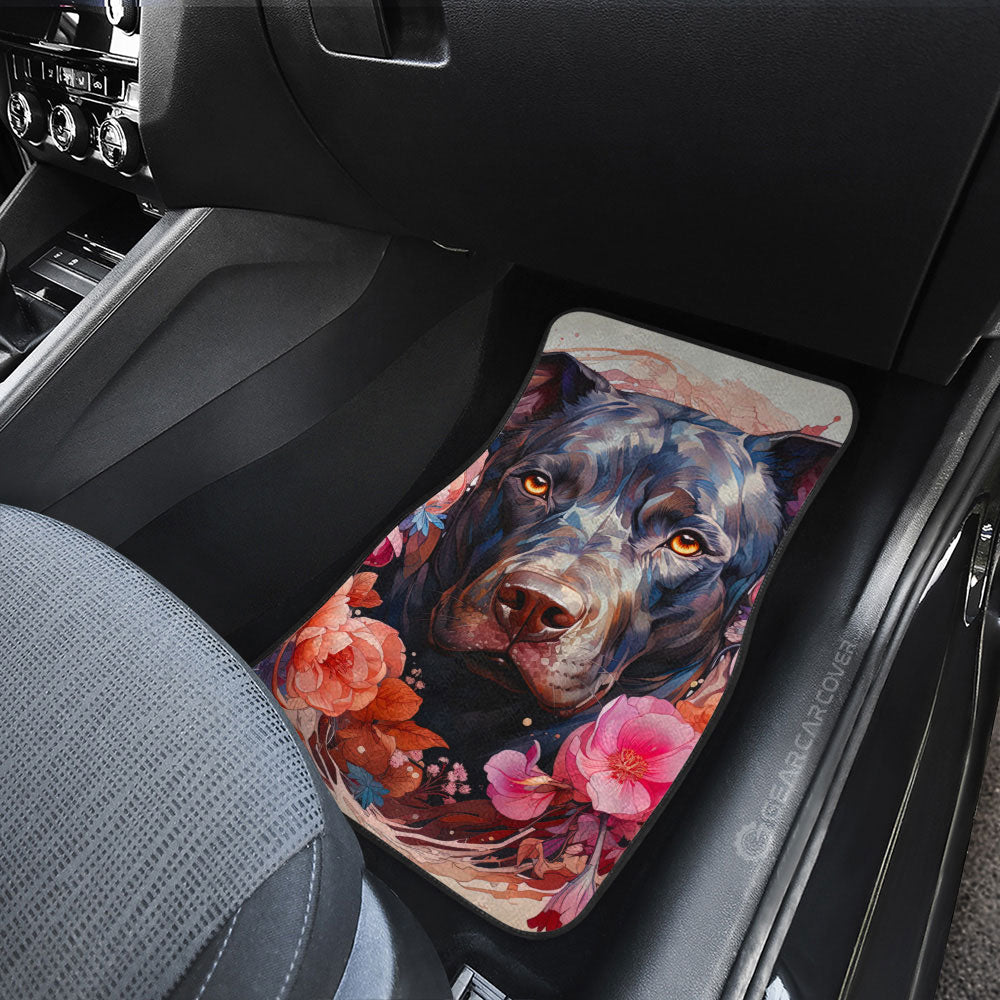 Dog Pitbull Floral Car Floor Mats Custom Car Accessories - Gearcarcover - 3