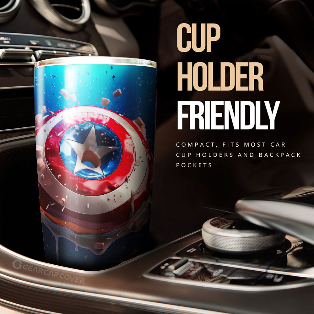 Donuts Tumbler Cup Custom Captain America Car Accessories - Gearcarcover - 3