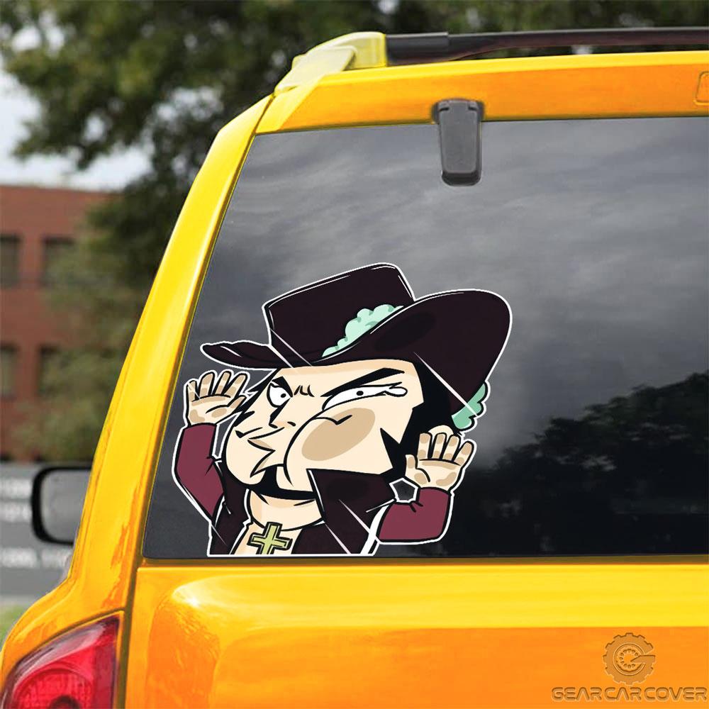 Dracule Mihawk Hitting Glass Car Sticker Custom Car Accessories For Fans - Gearcarcover - 3