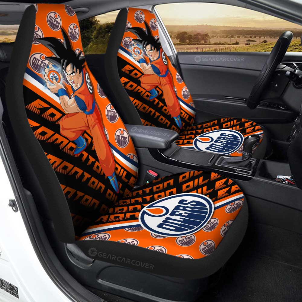 Edmonton Oilers Car Seat Covers Goku Car Decorations For Fans - Gearcarcover - 1