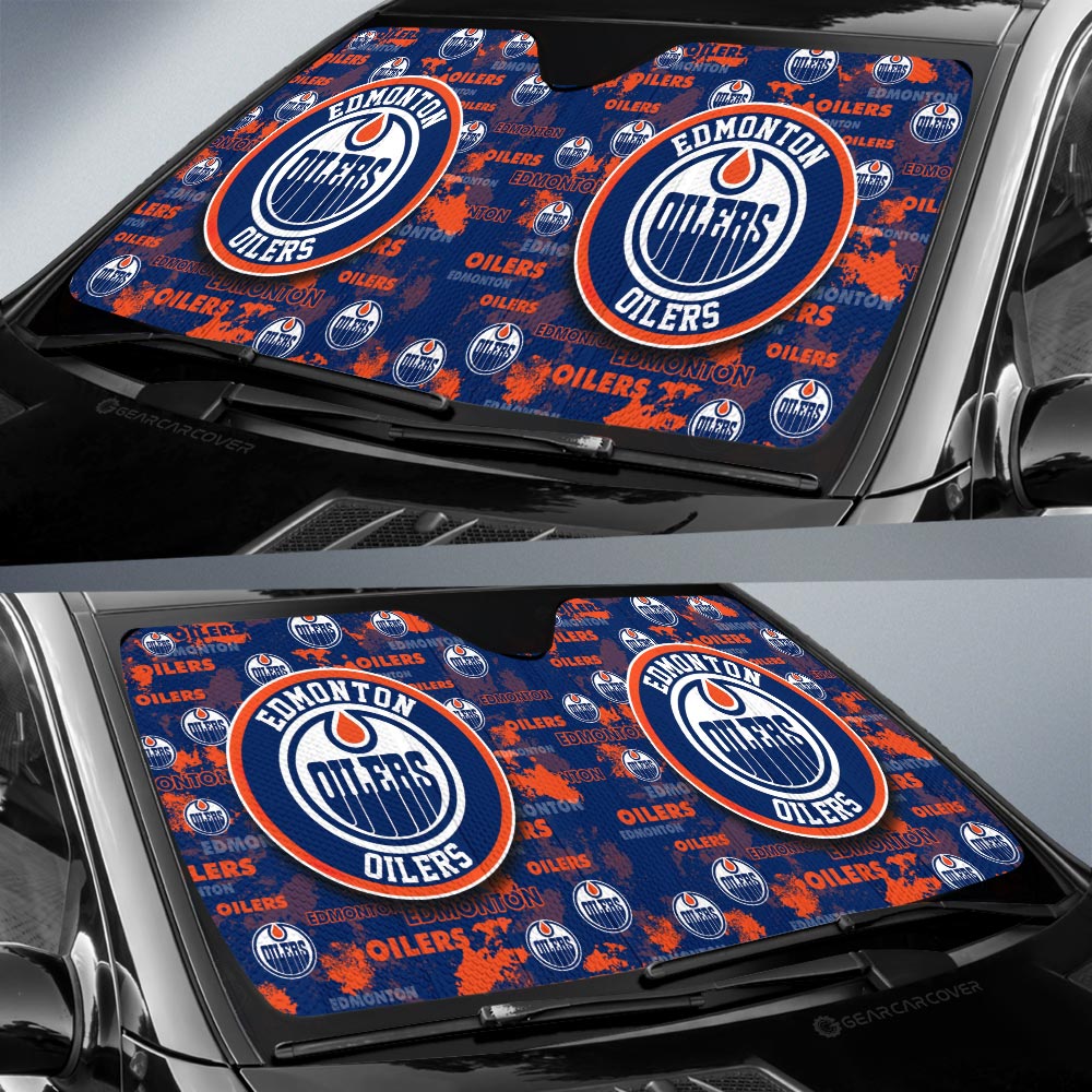 Edmonton Oilers Car Sunshade Custom Car Accessories - Gearcarcover - 2