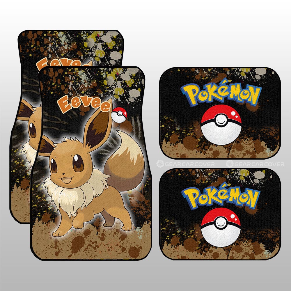 Eevee Car Floor Mats Custom Tie Dye Style Anime Car Accessories - Gearcarcover - 1