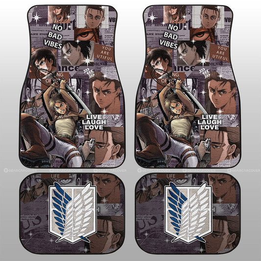 Eren Yeager Car Floor Mats Custom Car Interior Accessories - Gearcarcover - 1