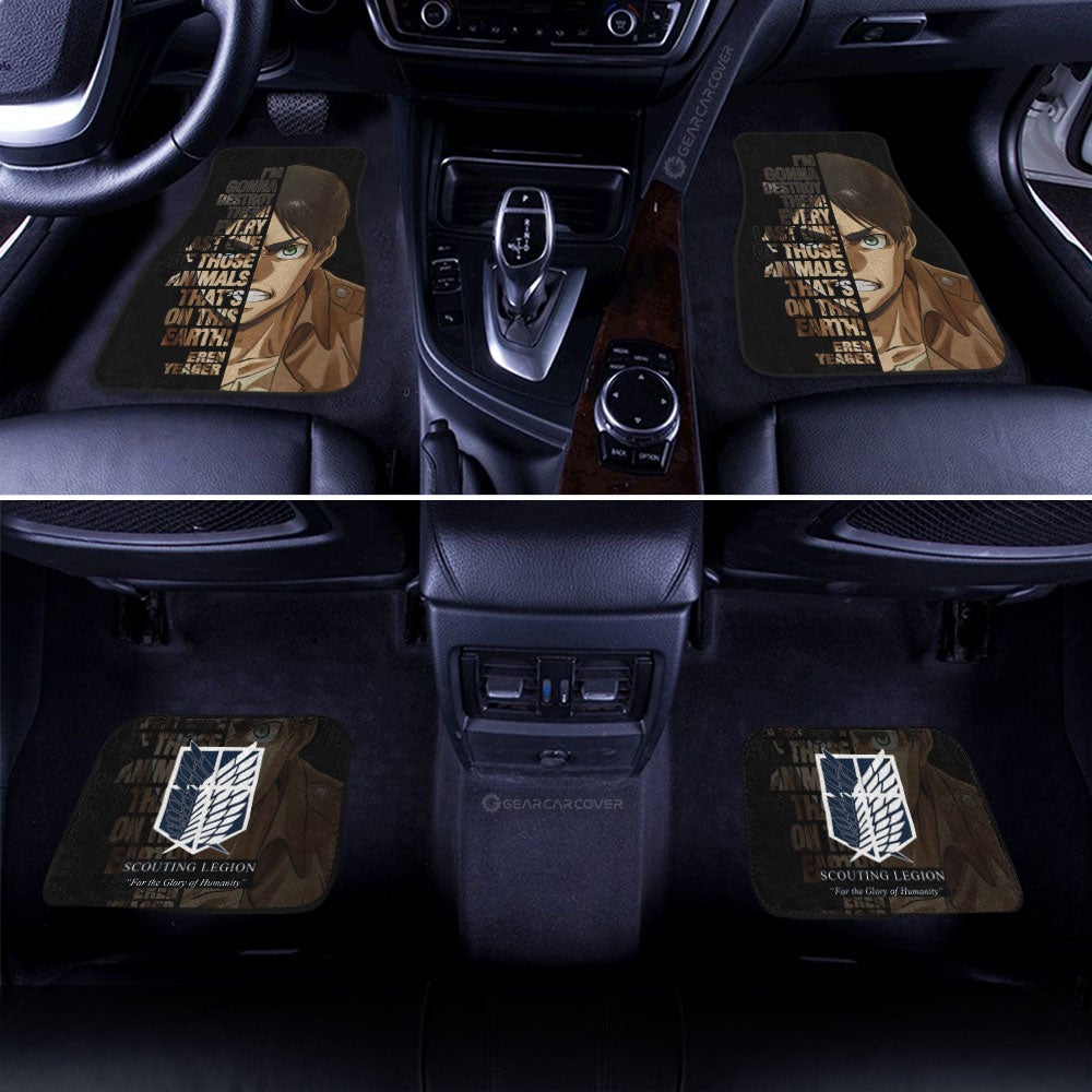 Eren Yeager Quotes Car Floor Mats Custom Car Accessories - Gearcarcover - 3