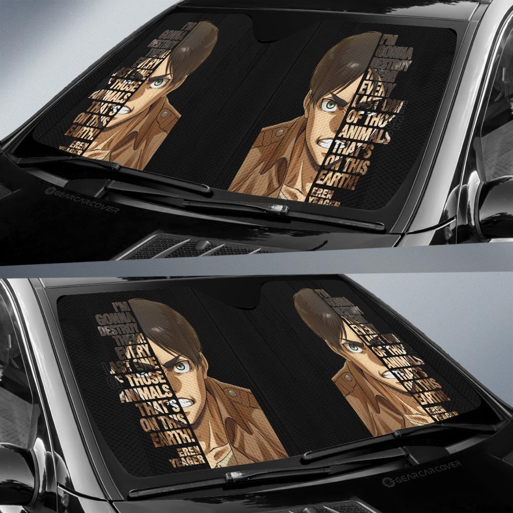Eren Yeager Quotes Car Sunshade Custom Car Accessories - Gearcarcover - 2