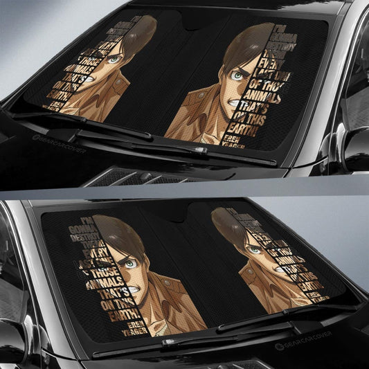 Eren Yeager Quotes Car Sunshade Custom Car Accessories - Gearcarcover - 2