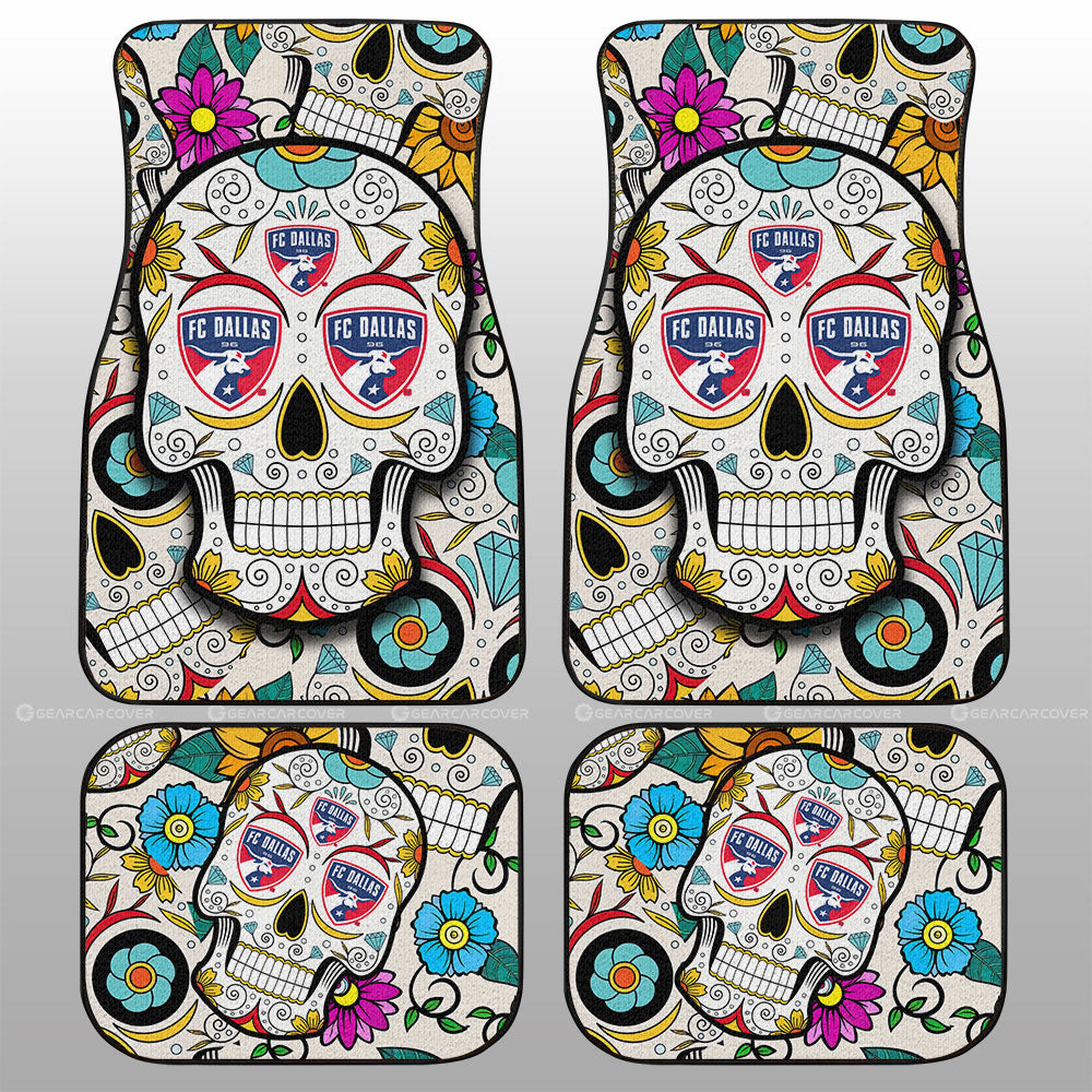 FC Dallas Car Floor Mats Custom Sugar Skull Car Accessories - Gearcarcover - 1