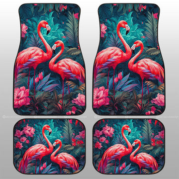Flamingo Mixed Floral Car Floor Mats Custom Car Accessories - Gearcarcover - 1