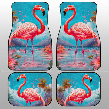 Flamingo Mixed Floral Car Floor Mats Custom Car Accessories - Gearcarcover - 1