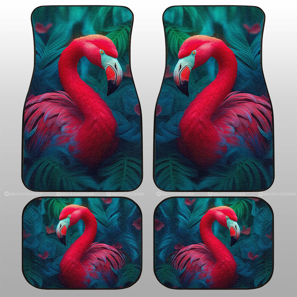 Flamingo Mixed Floral Car Floor Mats Custom Car Accessories - Gearcarcover - 1