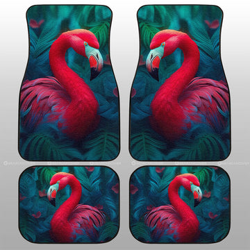 Flamingo Mixed Floral Car Floor Mats Custom Car Accessories - Gearcarcover - 1