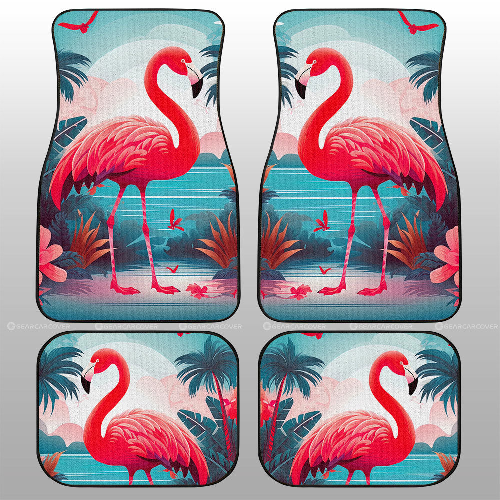 Flamingo Mixed Floral Car Floor Mats Custom Car Accessories - Gearcarcover - 1