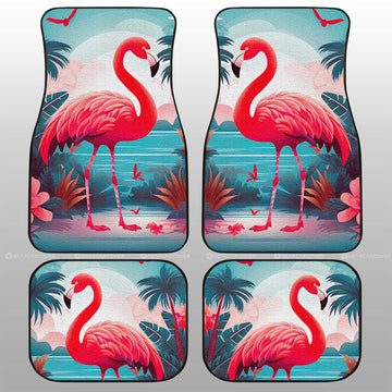 Flamingo Mixed Floral Car Floor Mats Custom Car Accessories - Gearcarcover - 1