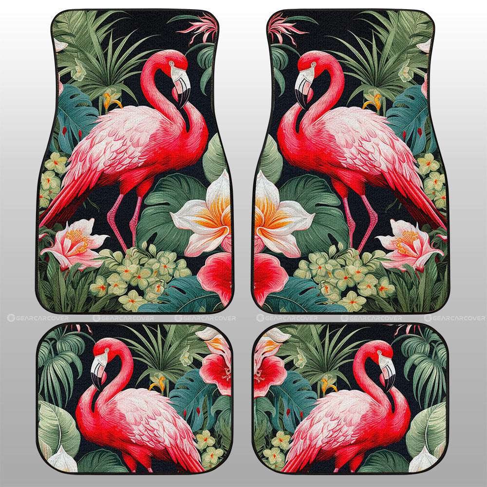 Flamingo Mixed Floral Car Floor Mats Custom Car Accessories - Gearcarcover - 1