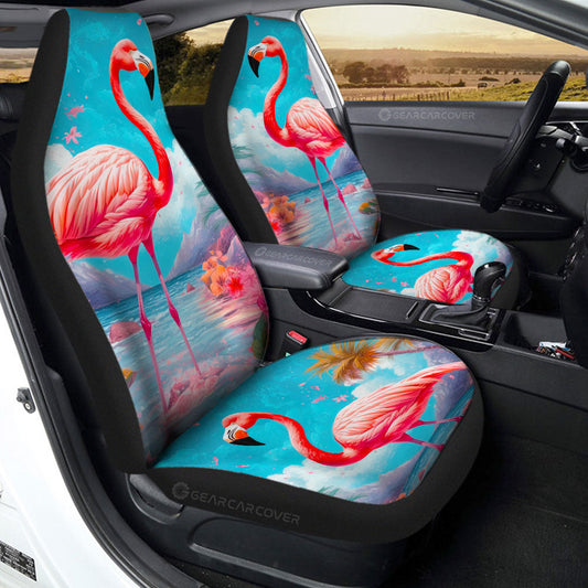 Flamingo Mixed Floral Car Seat Covers Custom Car Accessories - Gearcarcover - 2