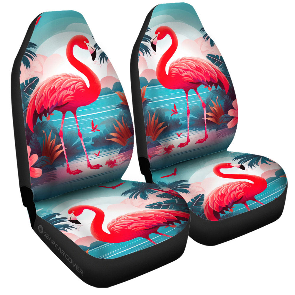 Flamingo Mixed Floral Car Seat Covers Custom Car Accessories - Gearcarcover - 3