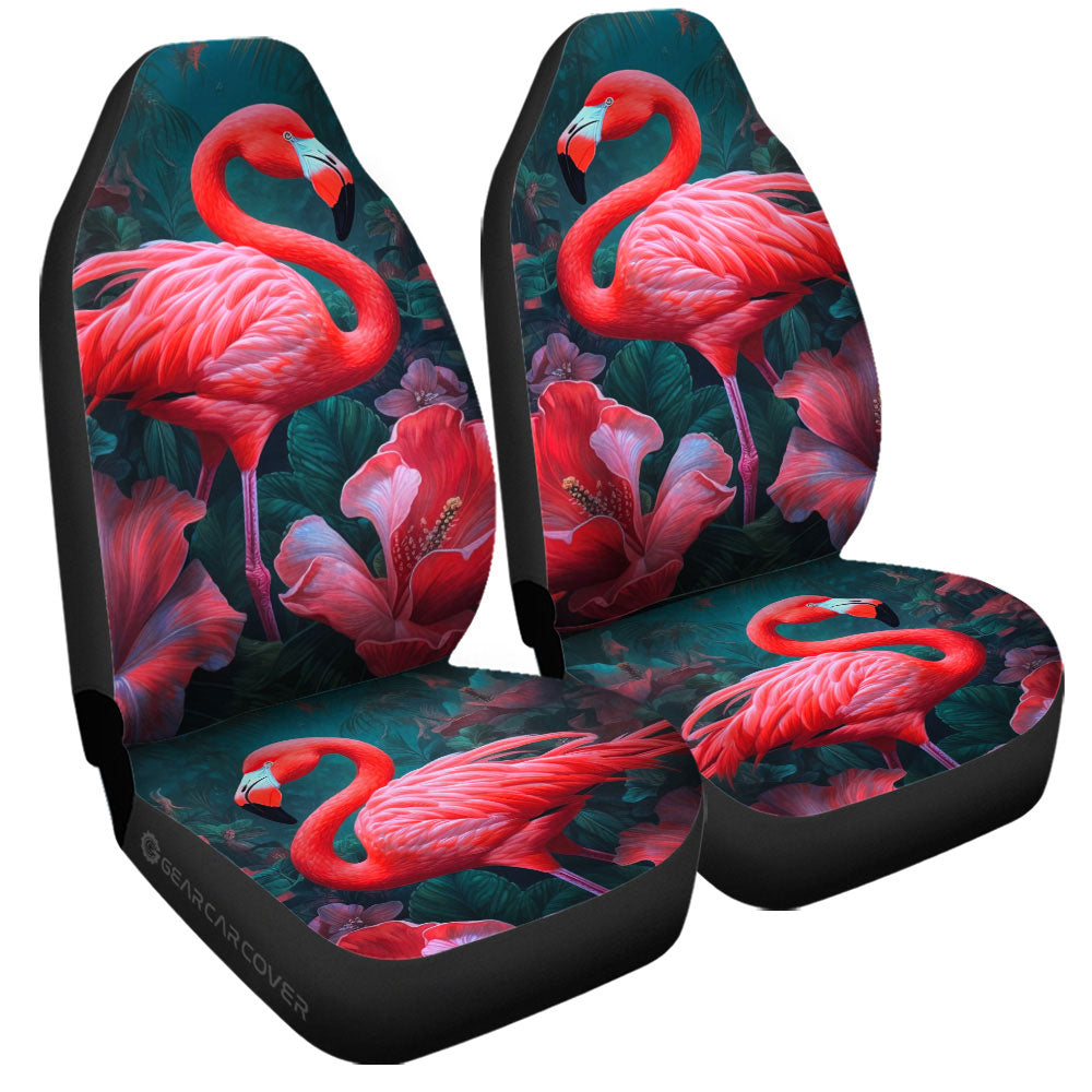 Flamingo Mixed Floral Car Seat Covers Custom Car Accessories - Gearcarcover - 3