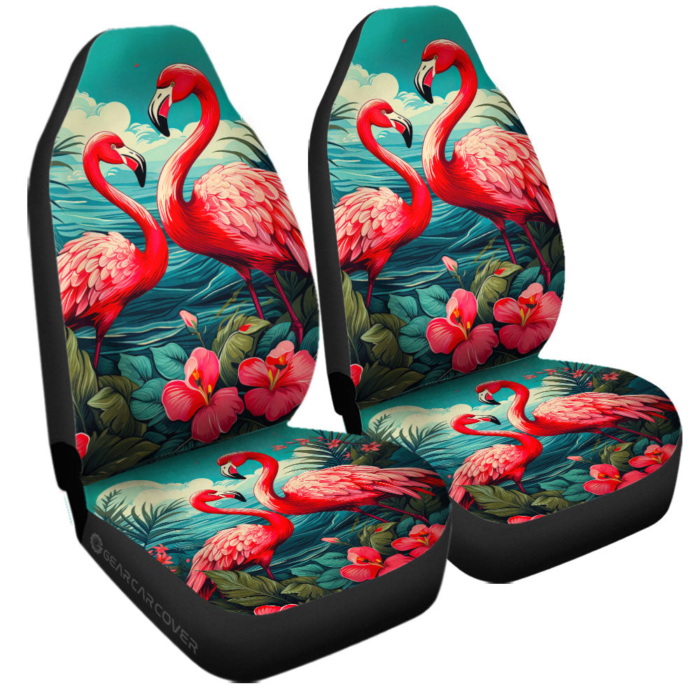 Flamingo Mixed Floral Car Seat Covers Custom Car Accessories - Gearcarcover - 3
