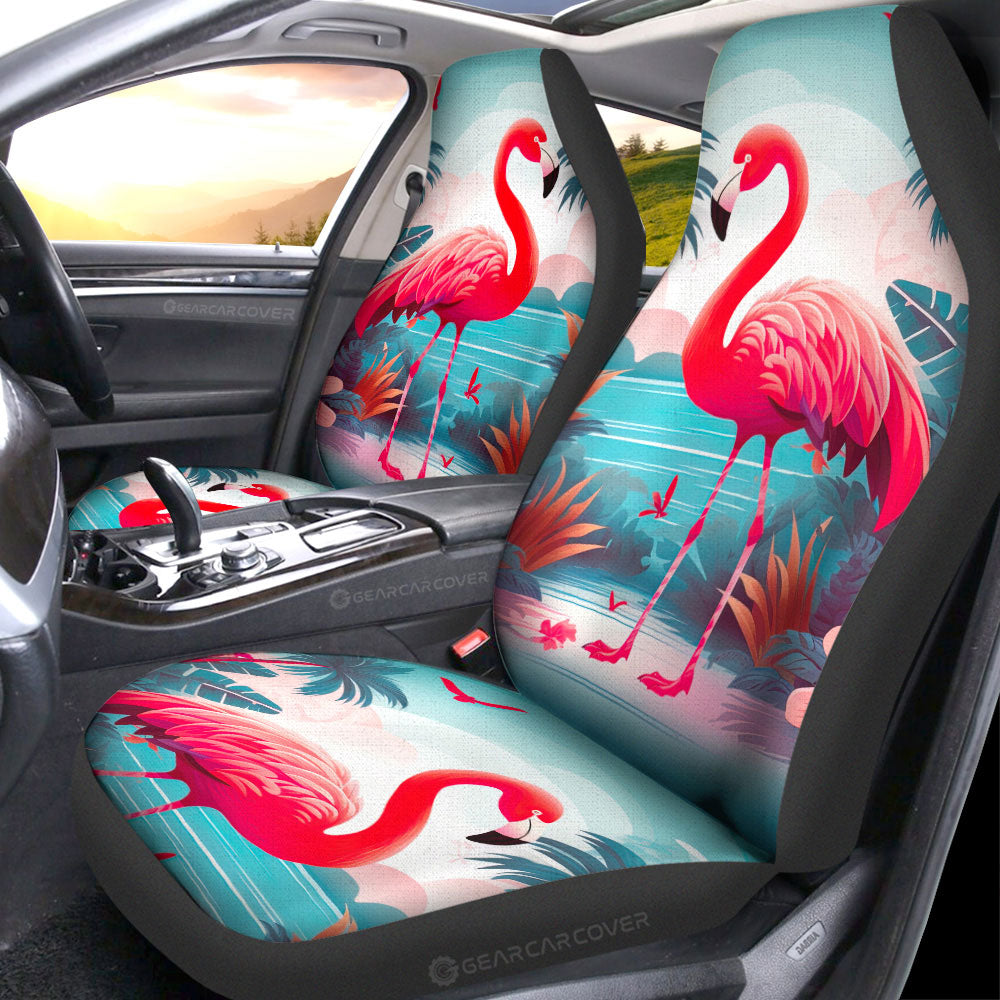 Flamingo Mixed Floral Car Seat Covers Custom Car Accessories - Gearcarcover - 1