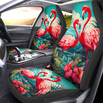 Flamingo Mixed Floral Car Seat Covers Custom Car Accessories - Gearcarcover - 1
