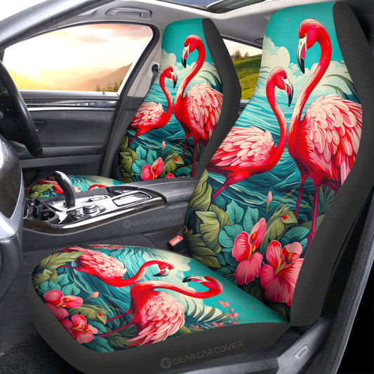Flamingo Mixed Floral Car Seat Covers Custom Car Accessories - Gearcarcover - 1