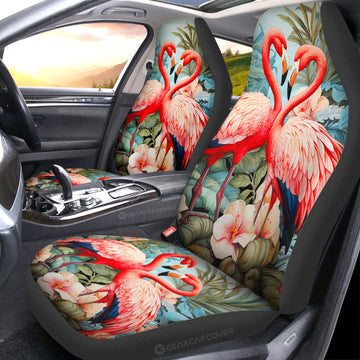 Flamingo Mixed Floral Car Seat Covers Custom Car Accessories - Gearcarcover - 1