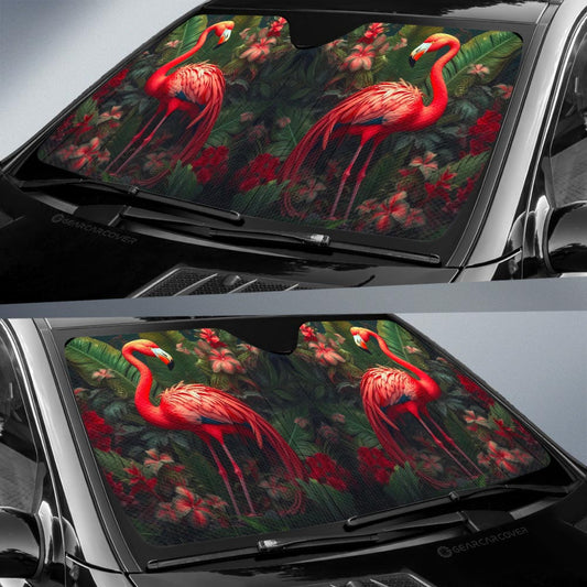 Flamingo Mixed Floral Car Sunshade Custom Car Accessories - Gearcarcover - 2