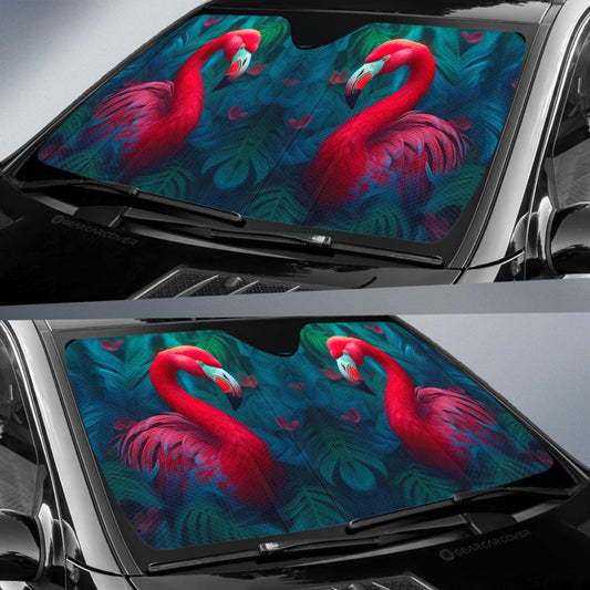 Flamingo Mixed Floral Car Sunshade Custom Car Accessories - Gearcarcover - 2