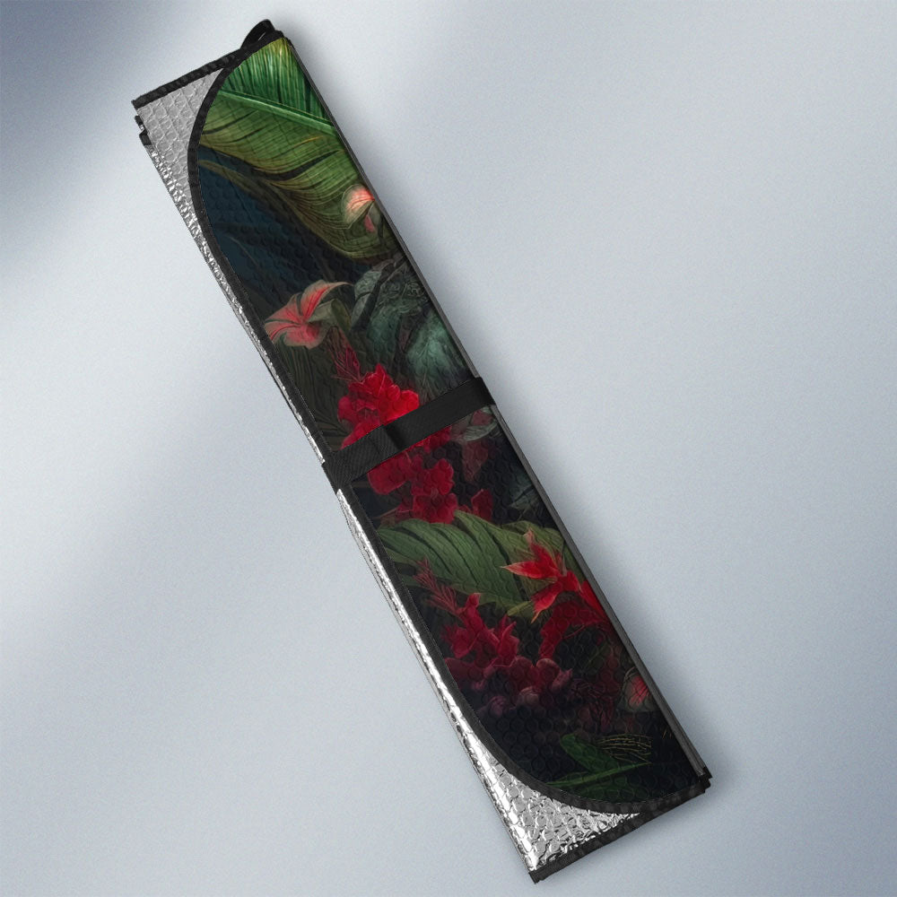 Flamingo Mixed Floral Car Sunshade Custom Car Accessories - Gearcarcover - 3
