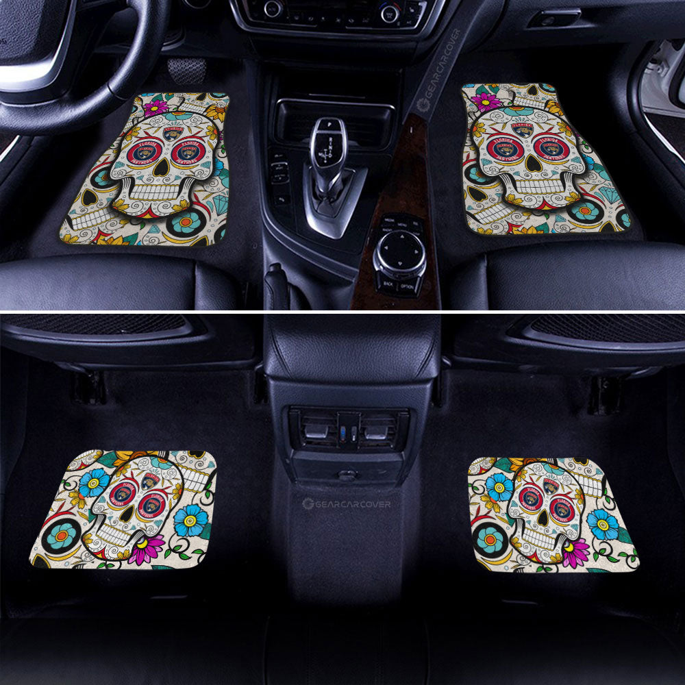 Florida Panthers Car Floor Mats Custom Sugar Skull Car Accessories - Gearcarcover - 2