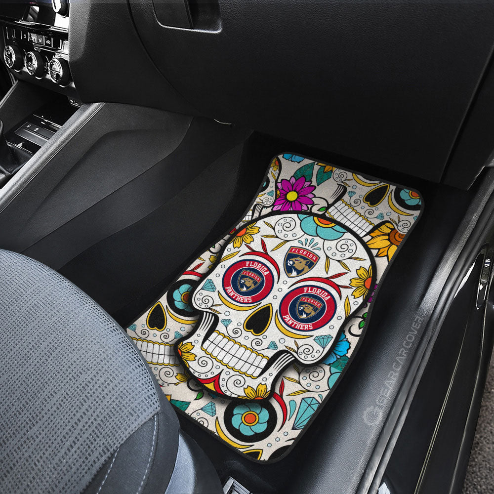 Florida Panthers Car Floor Mats Custom Sugar Skull Car Accessories - Gearcarcover - 3