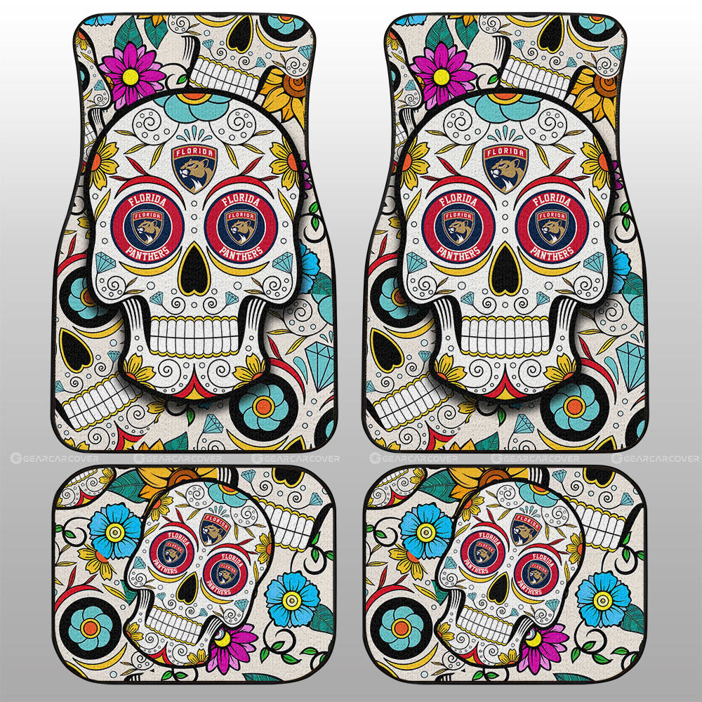 Florida Panthers Car Floor Mats Custom Sugar Skull Car Accessories - Gearcarcover - 1