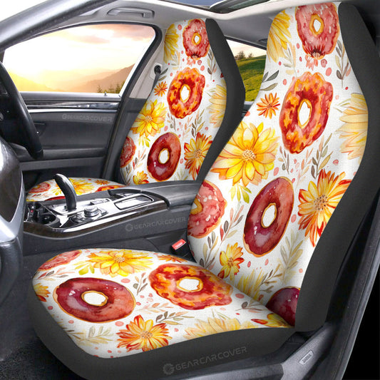 Flower Donuts Car Seat Covers Custom Girly Pattern Car Accessories - Gearcarcover - 1