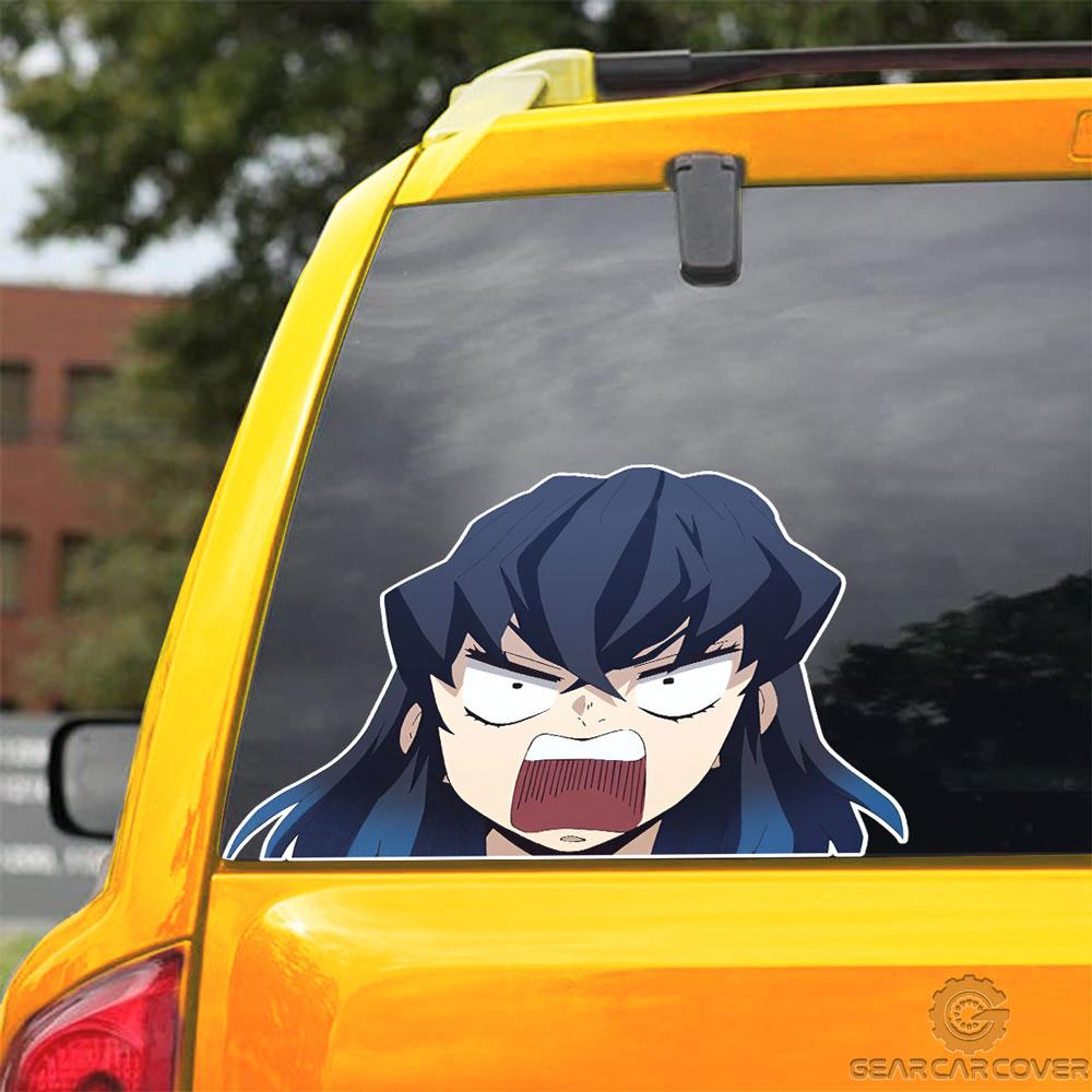 Funny Inosuke Face Car Sticker Custom Car Accessories - Gearcarcover - 3