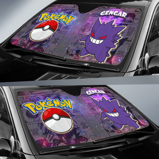 Gengar Car Sunshade Custom Anime Galaxy Manga Style - Gearcarcover - 2