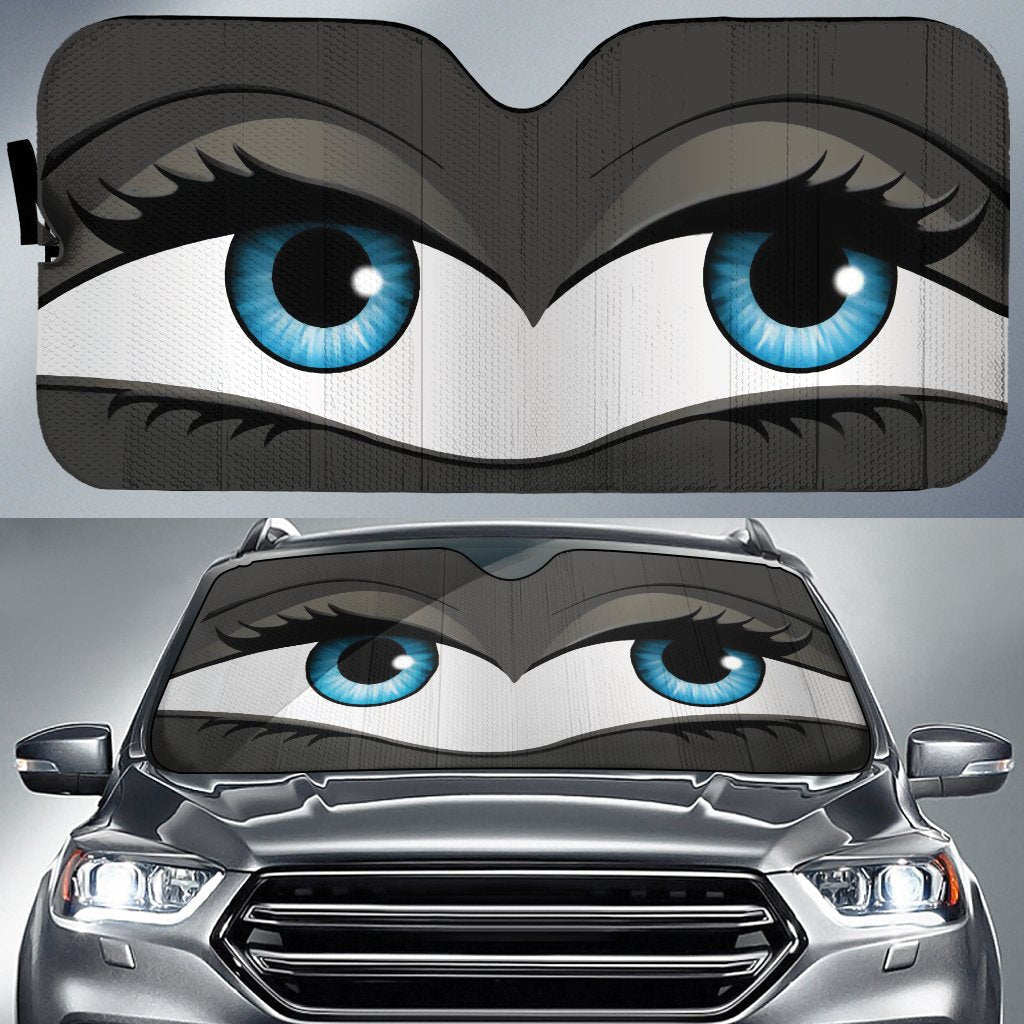 Glam Car Eyes Sun Shade Custom Gray Car Accessories - Gearcarcover - 1