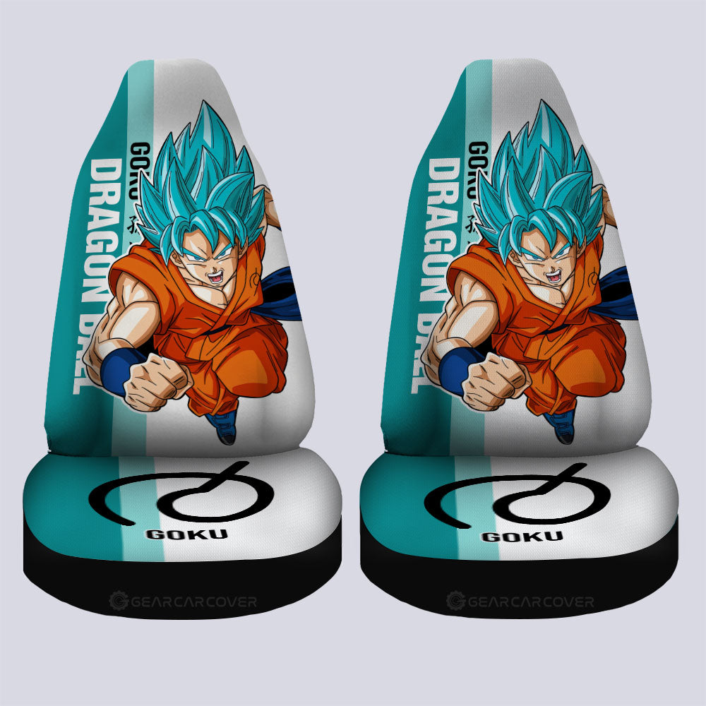 Goku Blue Car Seat Covers Custom Car Accessories For Fans - Gearcarcover - 4