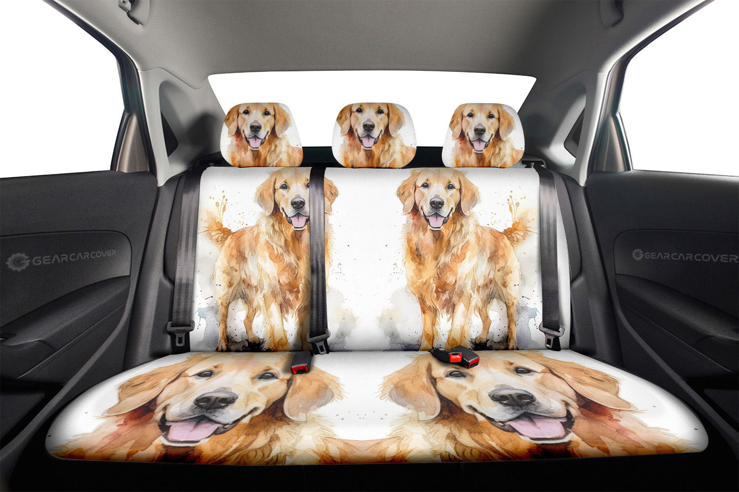 Golden Retriever Car Back Seat Cover Custom Car Accessories - Gearcarcover - 2