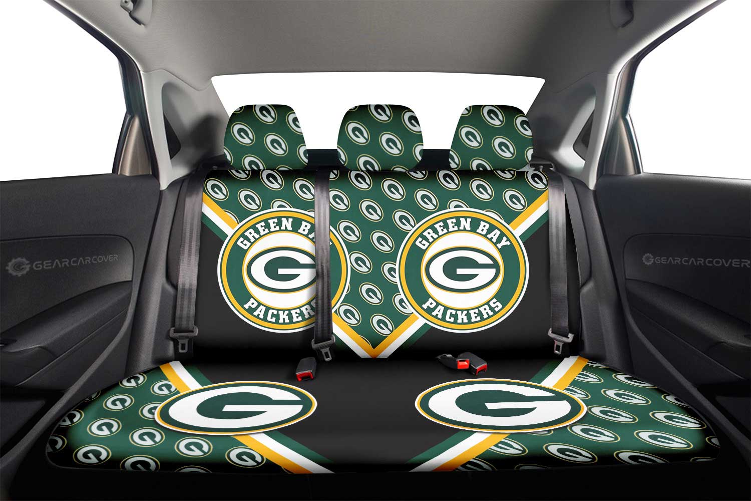Green Bay Packers Car Back Seat Cover Custom Car Accessories For Fans - Gearcarcover - 2