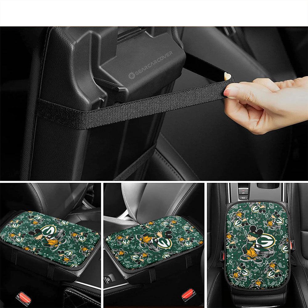 Green Bay Packers Car Center Console Cover Cartoon Theme Collection - Gearcarcover - 4