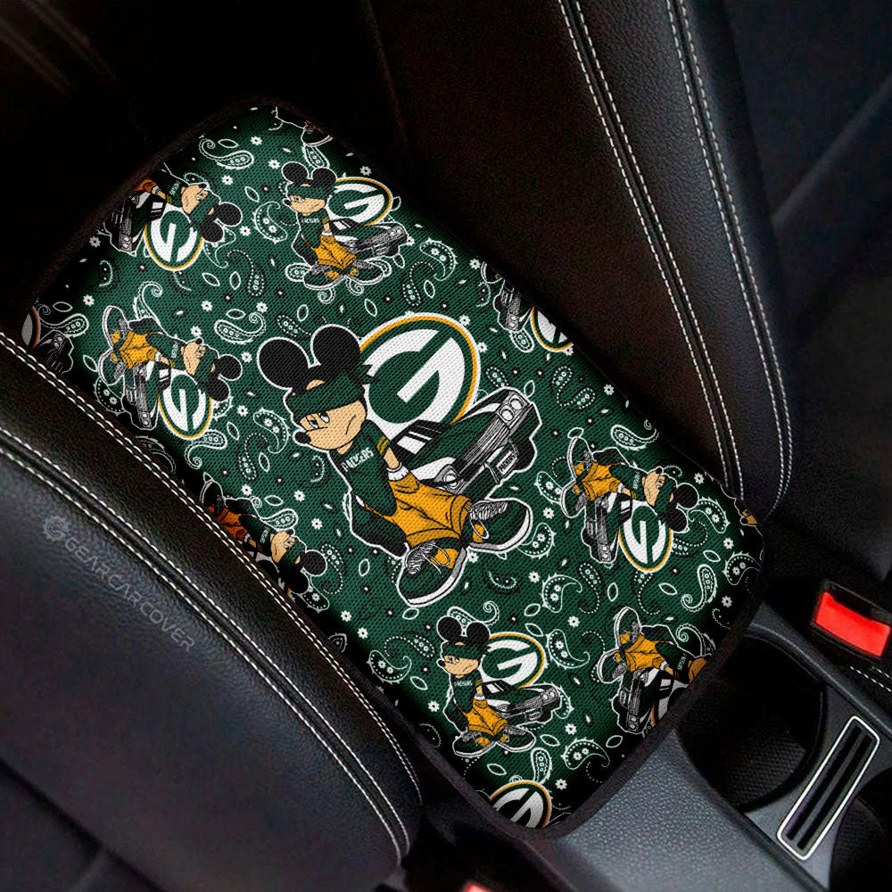 Green Bay Packers Car Center Console Cover Cartoon Theme Collection - Gearcarcover - 1