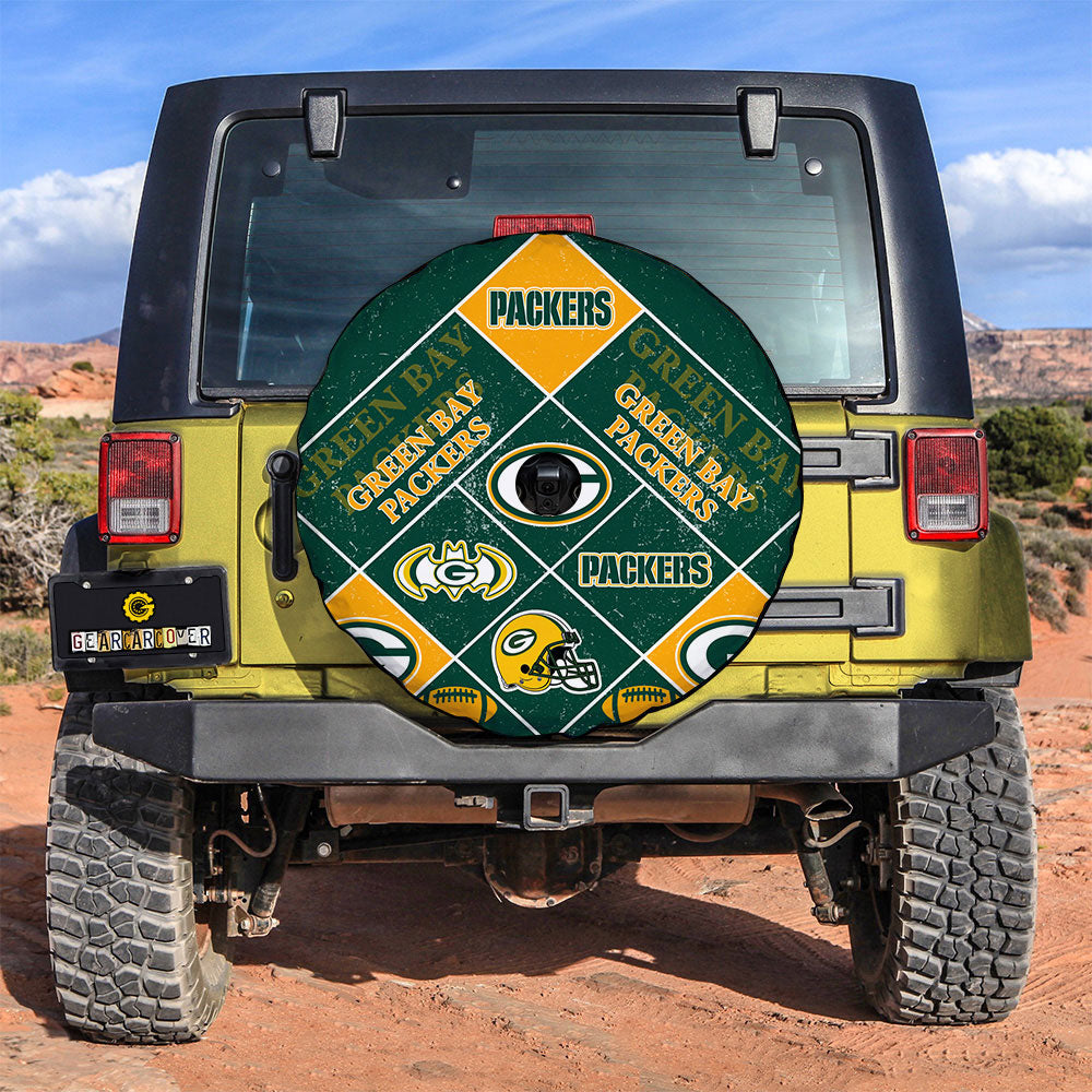 Green Bay Packers Spare Tire Covers Camera Hole Sporty Team Collection - Gearcarcover - 3