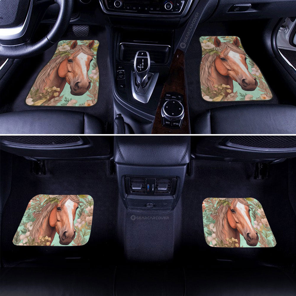 Horse Floral Car Floor Mats Custom Car Accessories - Gearcarcover - 2