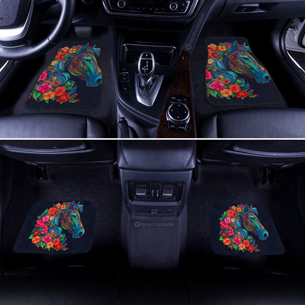 Horse Floral Car Floor Mats Custom Car Accessories - Gearcarcover - 2